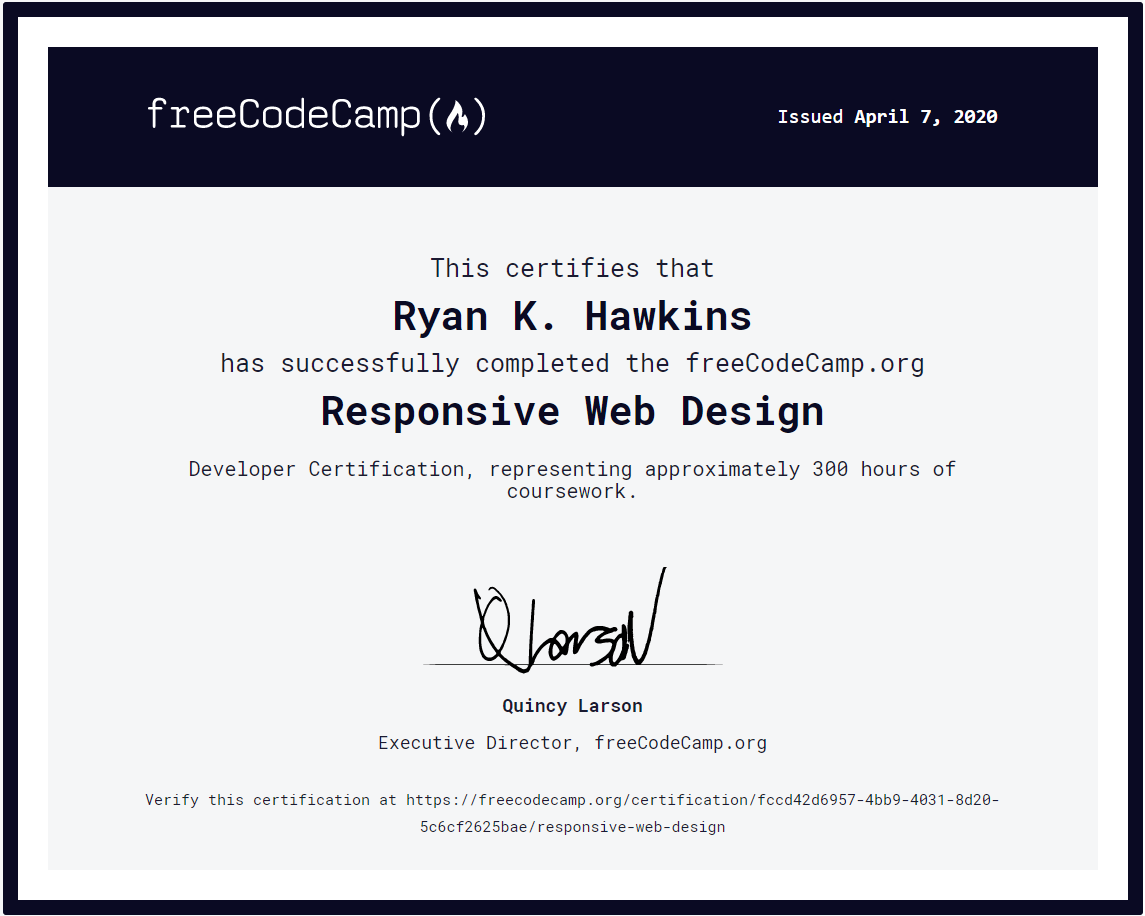 Free code camp responsive web certification